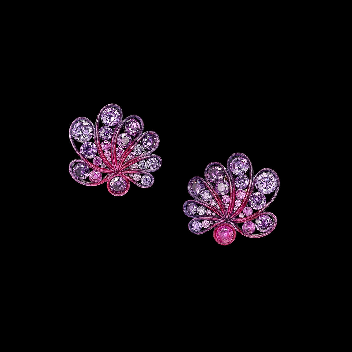 Fuchsia Violet Chanterelle Earrings